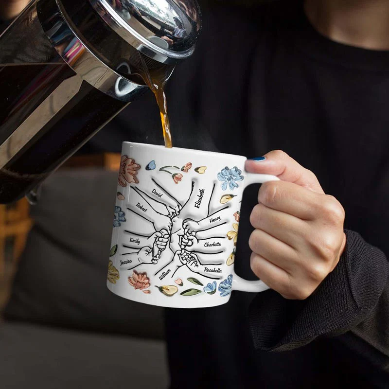 Hand In Hand, I Will Always Protect You 10 To 20 - Gift For Mom, Grandma - 3D Inflated Effect Printed Mug, Personalized White Edge-to-Edge Mug - Image 4