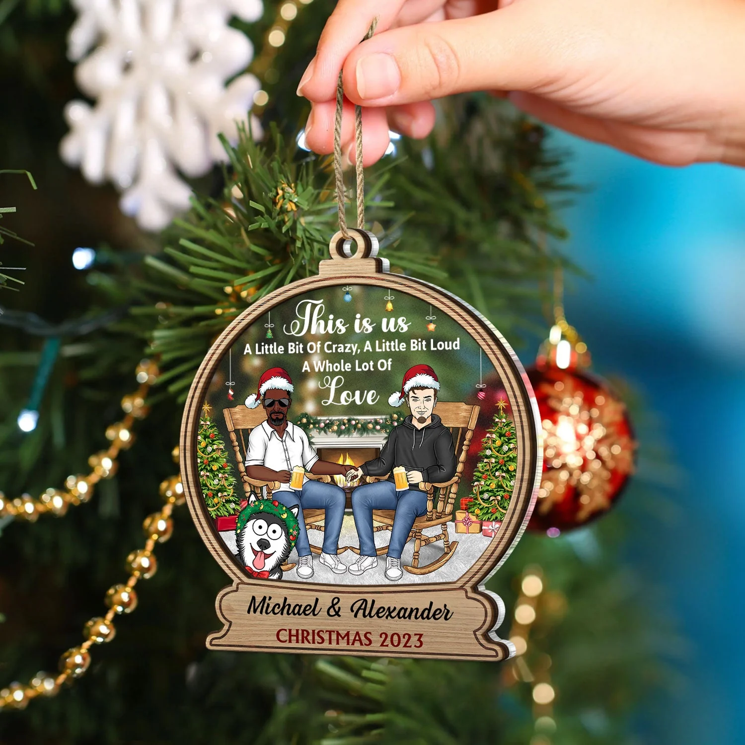 This Is Us Our Home - Christmas Gift For Couples, Dog, Cat, Pet Lovers - Personalized 2-Layered Mix Ornament - Image 4